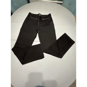 Lauren Ralph Lauren Jeans Womans Sz 12 High Rise Stretch Black Jeans Zip Pockets